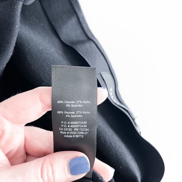 Talula Women's Asymmetrical Hem Mini Pencil Skirt Black Stretchy Size L - Picture 6 of 8